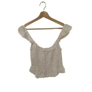 Sim & Sam White Top Sleeve Blouse Women Size XS Short Summer Shirt Womens NWT Ru